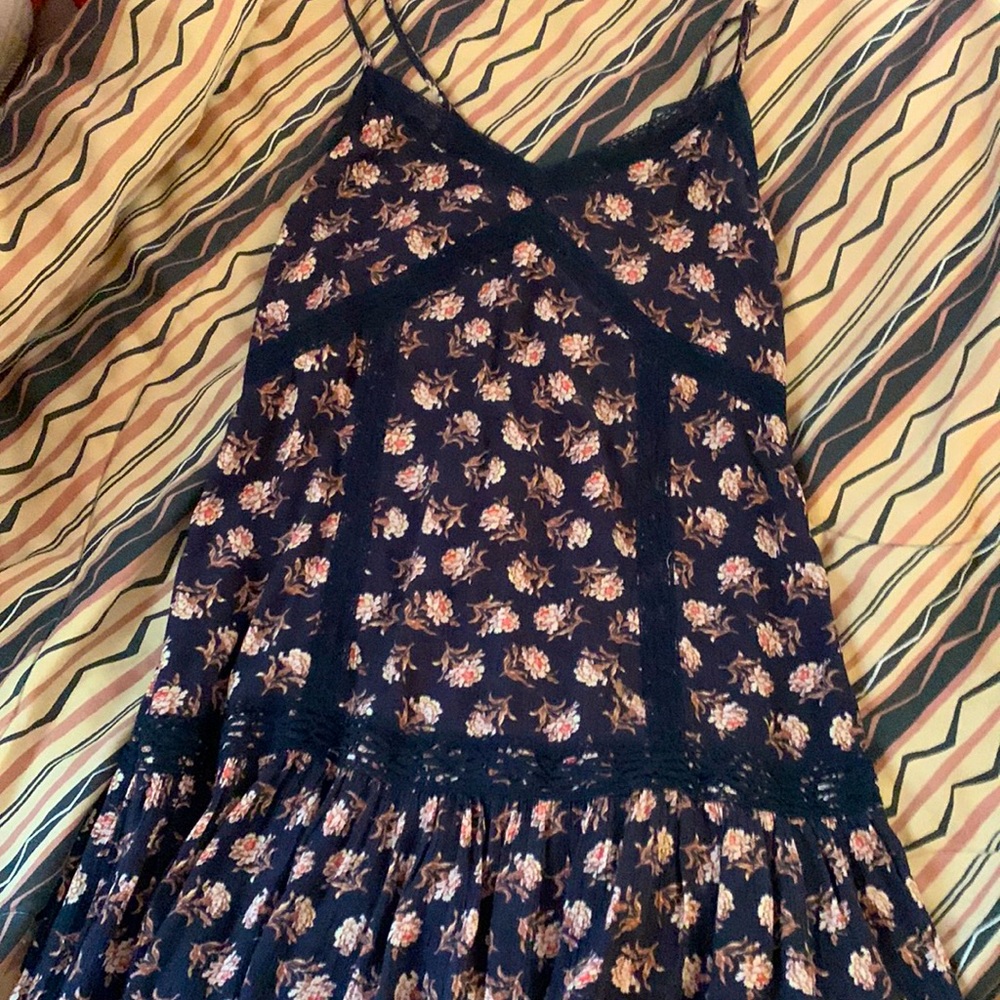 American eagle dress petite navy blue